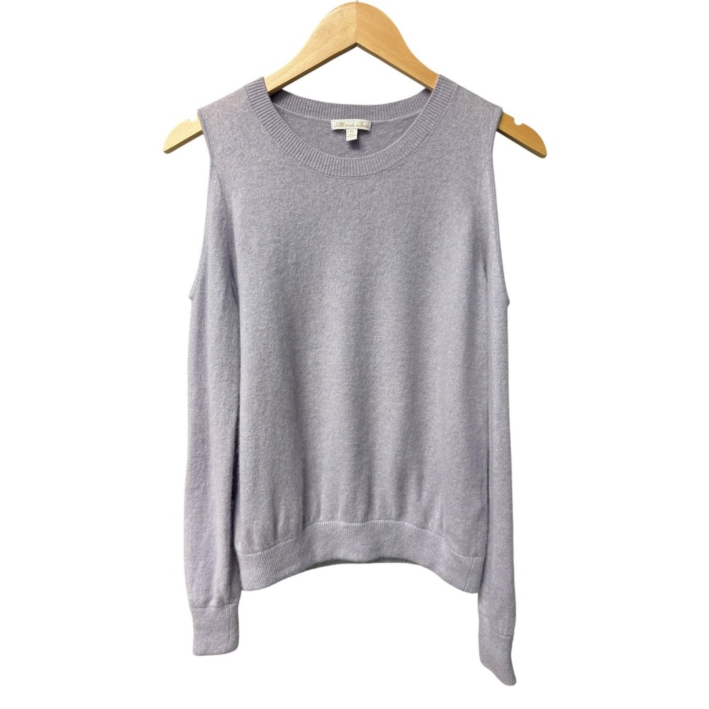 Minnie Rose Sweater Women XS Lavender 100% Cashmere Cold Shoulder Quiet Luxury